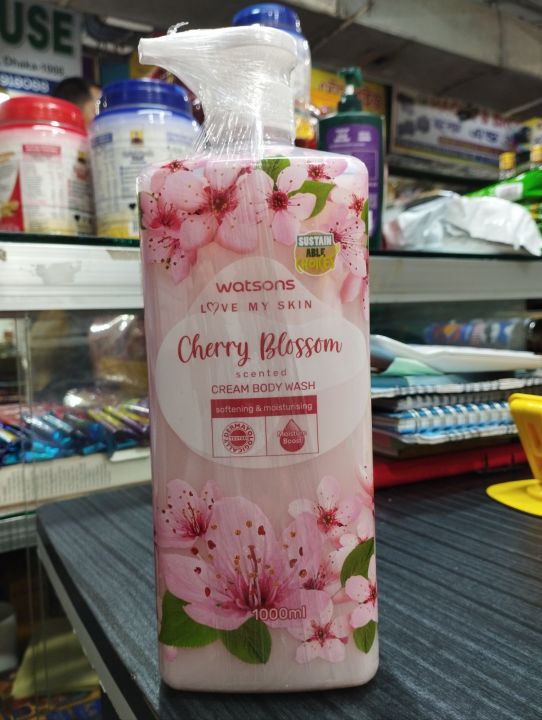 Cherry Blossom scented cream body wash, softeningand moisturising
