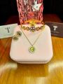Black Clover Stainless Steel Complete Jewellery Set double sided trendy clover necklace earring with five leaf bracelet. 