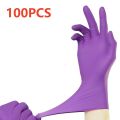 50/100PCS Violet Nitrile Gloves Disposable Purple 5Mil Food Grade Household Gloves for Women Cleaning Gardening Kitchen Gloves. 