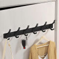 Modern Hanging Hooks For Wall Aluminium Black Towel Holder Bathroom Door Clothe Hanger Coat Rack Wall Mounted.