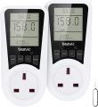 Besvic Power Meter Energy Monitor Plug, Besvic 13A Electricity Usage Power Consumption Monitor Socket with 7 Monitoring Modes, Overload Warning, Amp Wattage Volt Meter Analyzer (Pack of 2). 