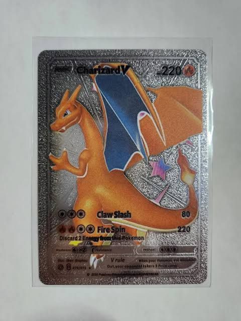 Pokmon Charizard V Silver Foil Custom Card | Daraz.pk