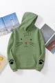 Aua n Co Winter Premium Fleece Cute Cat Pullover Hoodie for Women for Girls. 