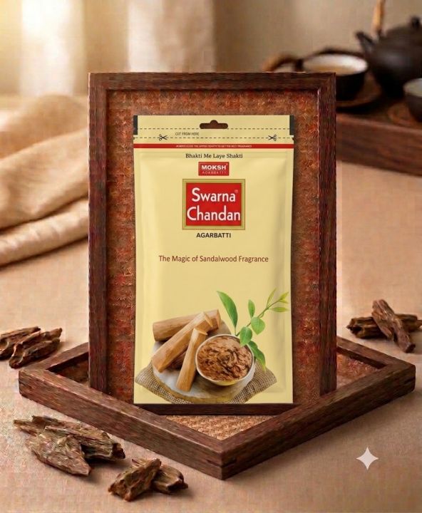 Moksh Swarna Chandan Incense Sticks Agarbatti - Zipper Pack