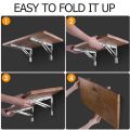 2Pcs Triangle Folding Angle Shelf Bracket Heavy Duty Stainless Steel Collapsible Shelf Bracket for Table Work Bench Wall Mounted. 