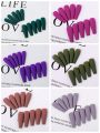 24 Solid color matte super long coffin fake nail tips for extension manicure art press on nails
 good quality. 