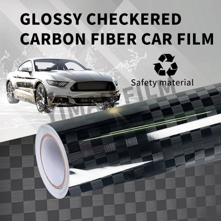 High Gloss 9D Plaid Pattern Forged Carbon Fiber Bon Film Car Wrap Vinyl ...
