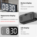 LED Mirror Table Clock Digital Alarm Snooze Display Time Desktop Electronic Table Clocks Desktop Clock. 