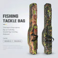 1.3m/1.5m double-layer foldable large belly sea fishing bag, outdoor storage fishing tool kit, double shoulder fishing rod bag. 