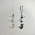 Handmade Satosugu Beaded Mobile Charm Y2K Keychain Anime Cute Fish Wings Stars Key Chains Gift for Girlfriend. 