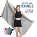 Microfiber Quick Dry Gym Towel Silver ION OdorFree Absorbent Fiber Fast Drying Workout Gear for Body Sweat Working Out Towels.