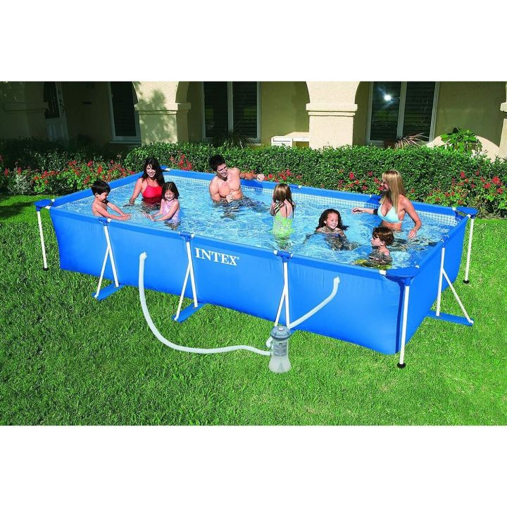 Intex  swimming pool 3m x 2m rectangular metal frame swimming paddling pool