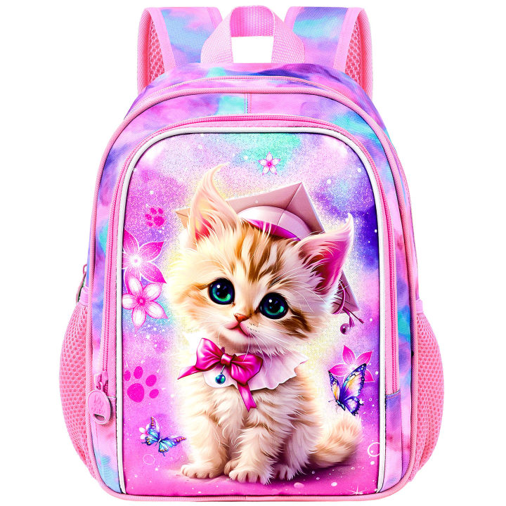 Backpack for girls, 13" Toddler Preschool Kids Bookbag, Cute Cat Kindergarten Schoolbag