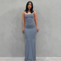 WUZIJING 2024 Satin Slip Sleeveless Backless Maxi Dress 2024 Y2K Summer Bodycon Elegant  Outfits Ladies Birthday Party Club. 