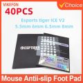 40PCS White ICE V2 Mouse Skates Feet for DIY Universal Dot Mouse Glides Rounded Rounded Edges Decorations. 
