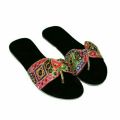 Women's Butterfly Design Black Velvet Chappal – Fashionable, Comfortable, Easy to Walk, Durable, Available in Multiple Sizes. 