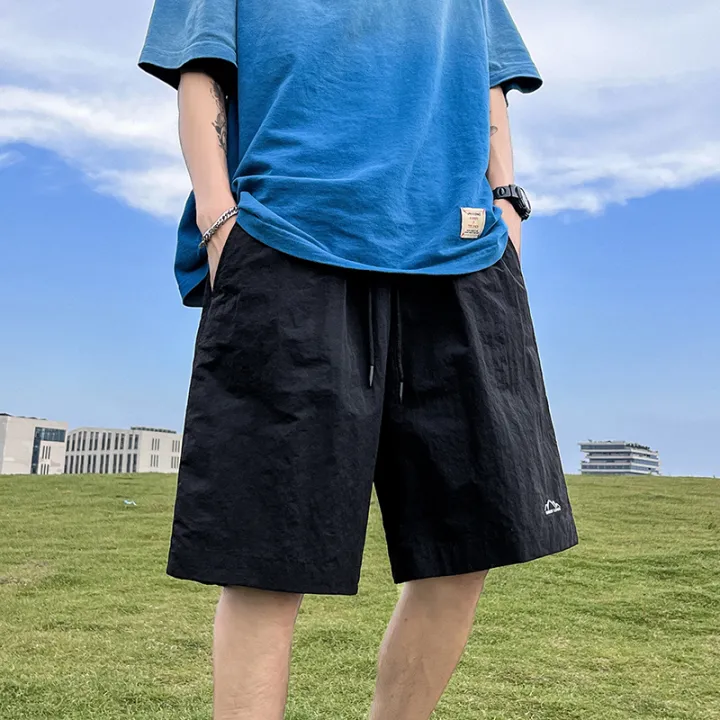 Men's%20Shorts%20Pants%20Summer%20Casual%20Shorts%20Pants%20Drawstring%20Overalls%20All-match%20Korean%20Simple%20Baggy%20Pants%20Trend%20Fashion%20Men%20Trousers%20-%20Image%207