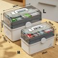 3 Layers Large Capacity Family Medicine Organizer Storage Box Portable First Aid Kit Medicine Container Emergency Pharmacy Box. 