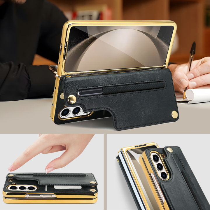 VIETAO%20PU%20Leather%20Z%20Fold%207%20Phone%20Case%20With%20Pen%20Slot,%20Cards%20Wallet%20Holder,Hand%20Strap%20Compatible%20With%20Samsung%20Galaxy%20Z%20Fold%206%205%204%20-%20Image%204