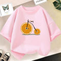 Fashion Fun Fruit graphic t shirts for Kids Creative t shirt Girls Cartoon Pineapple /Watermelon Printed Short Sleeve Tops. 