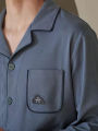 Pajamas Men's Long-Sleeved Spring and Autumn Men's Thin Youth Loose Home Clothes Two-Piece Suit.