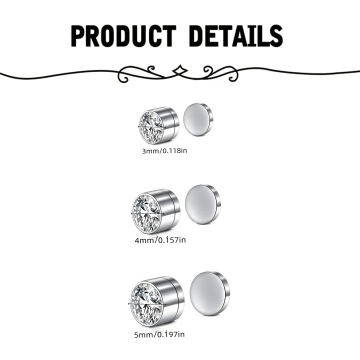 4/9%20Pairs/Set%20Stainless%20Steel%20Ear%20Clips%20And%20Fake%20Nose%20Studs,%20No%20Need%20for%20Piercing,%20Directly%20Wear%20Fashionable%20Clip-On%20Earrings%20-%20Image%202