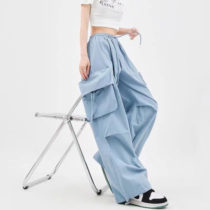 Wofacai%20women%20vintage%20loose%20pants%20Street%20cargo%20straight%20loose%20straight%20trousers%20with%20rope%20belt%20buckle%20cool%20look%20charming%20-%20Image%208