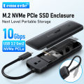 Lemorele SD5 10Gbps USB C NVMe M.2 SSD Enclosure 4TB Portable External Hard Drive Case with Built-in Cable USB 3.2 Gen2.