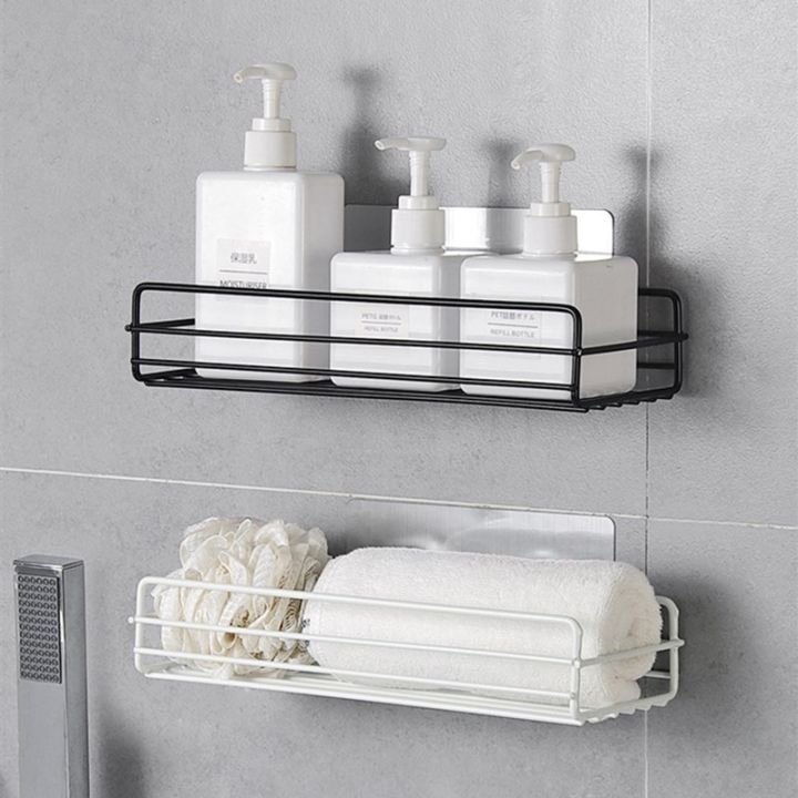 Bathroom%20Storage%20Rack%20Kitchen%20Organizer%20Shelf%20Black%20Shelves%20Corner%20Frame%20Iron%20Shower%20Punch%20Free%20Mounted%20Caddy%20Rack%20-%20Image%202
