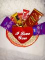 cute gift baskets with one stuff toy and chocolates. 