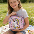 BLING BABIES Children's tote, lunch bag, double sided unicorn sequin design, pink and purple, suitable for carrying food. 