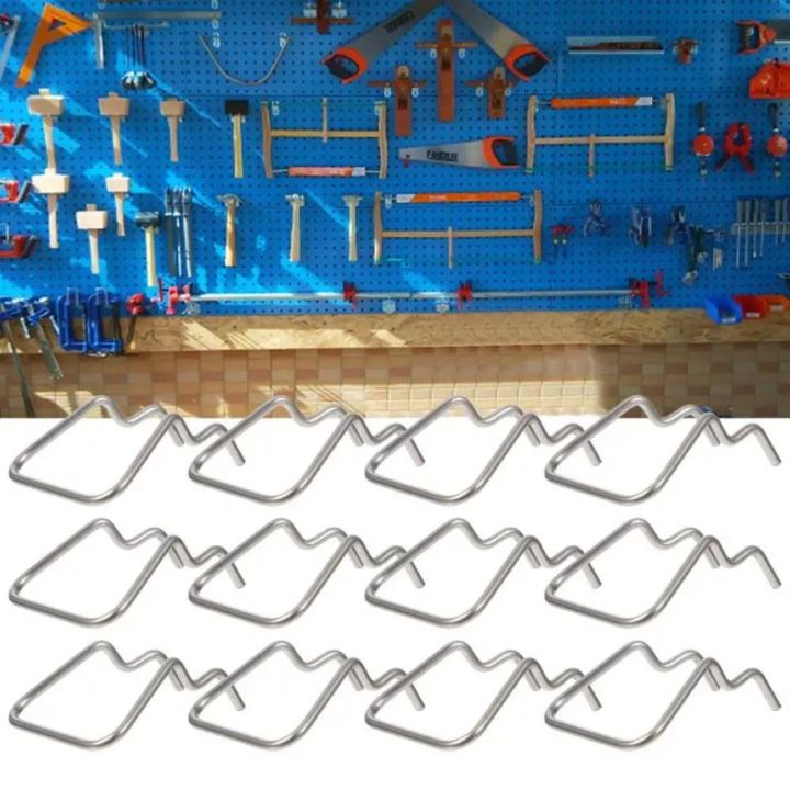 5Pcs Pegboard Plier Holders Stainless Steel Double Loop Pegboard Hooks Accessories Shelving Display Hooks for Store