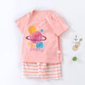 Children's entrance set cartoon children's clothing cute work bright soft texture comfortable no baby skin. 