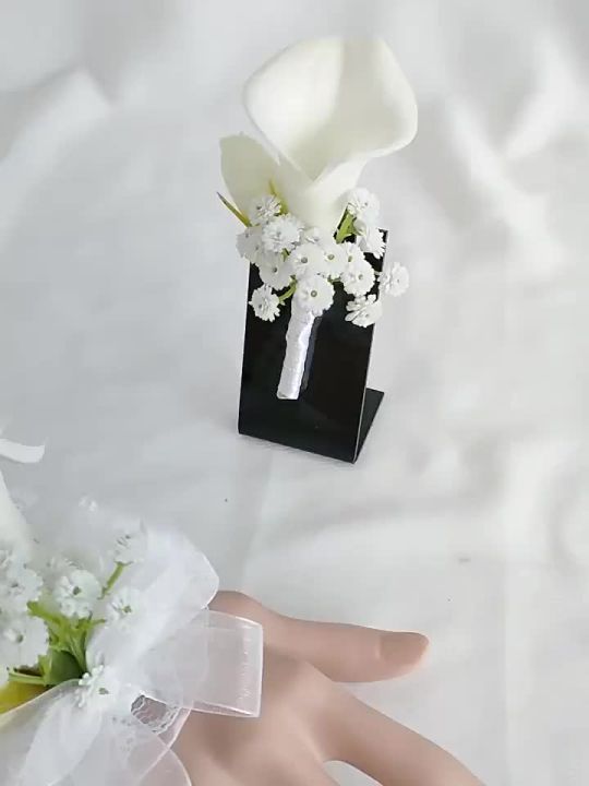 Wedding Accessories Bridegroom Bride Corsage Bridesmaid Sisters Wrist Flower Banquet Boudoir Hand Flower Imitation Calla Lily