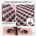DIY eyelash kit, including glue and tweezers, 120 clusters of 3D dog eyelashes, charming big eye makeup, comfortable to wear.