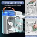 2 in 1 Air Conditioner Humidifier 3 Speed Air Cooling Fan Humidifies Portable Air Conditioner Fan SMILING SHARK Cooling Fan Mini Evaporative Air Cooler Water Fan with 5 Sprays, 7 Colors LED Personal AC USB Desk Fan for Office,Home Kitchen,Bedroom. 