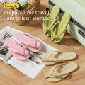 Portable Foldable Flip Flops Women Men Travel Business Trip Beach Shoes EVA Soft Cushioning Non-Slip Outdoor Slippers.