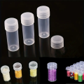 50Pcs 5ML Plastic Sample Small Bottle Vial Storage Vial Storage Container Test Tube with Screw Caps for Lab powder Sample. 