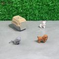 ▶2/4Pcs Realistic Mini Dog & Cat Cage With Door Miniature Dollhouse Pet House For Doll Accessories Mini Pets Habitat.