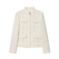 Nlzgmsj 2026 Spring Women New Fashion Long Sleeves Button With Pocket Decoration Blazer Women Elegant Hight Street Top.