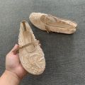 Women Design Embroidery Flowers Pearl Mesh Round Tor Buckle Strap Ballet Flats Loafers Ladies Mary Jane Shoes Woman Mules Sandal. 