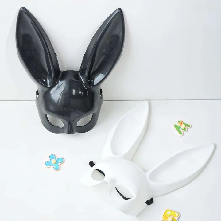 Fun Anime Black White Rabbit Mask Halloween Party Decoration Party Girl ...