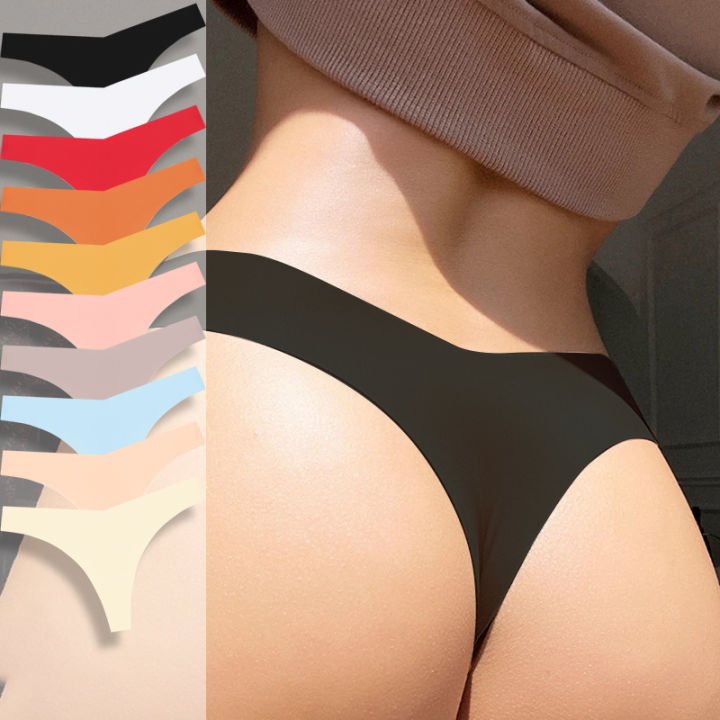 5PCS%20Seamless%20Thongs%20for%20Women%20V%20Waist%20G-String%20Panties%20Ice%20Silk%20Breathable%20Dopamine%20Color%20Underwear%20Ultra%20Thin%20Lingerie%20XS-XL%20-%20Image%205