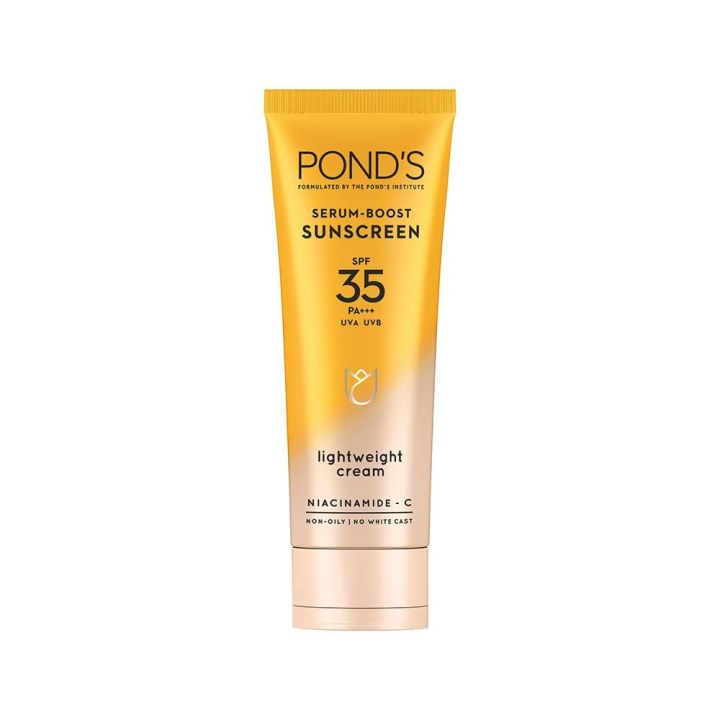 POND'S Serum boost sunscreen prevent and fade dark patches with the power of SPF 35 and NIACINAMIDE-C Serum 15g