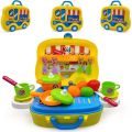 Plastic Luxury Kitchen Set Cooking Toy with Briefcase and Accessories Toys For Kids. 