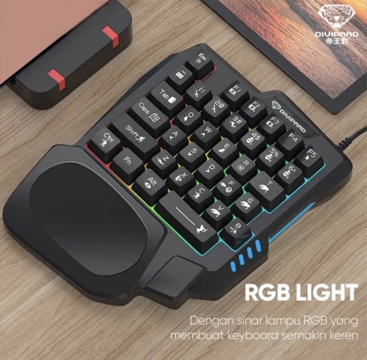 One Handed Gaming Keyboard Mini Gaming Keyboard Half Keyboard Gaming RGB Gaming Keyboard With 35 Keys Portable Keyboard