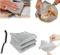 Multipurpose Wire Dishwashing Rags for Wet and Dry Stainless Steel Scrubber Non-Scratch Wire Dishcloth for Washing Dishes Sinks Counters Easy Rinsing Machine Washable Pack Of 3. 