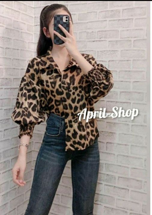 Tiger puff sleeve shirt🔥Chest 36-40 inches🔥Hot sale🔥Ready to Send🔥