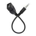 3.5mm black car Aux audio cable to USB audio cable car electronics for Play Music car audio cable USB headphone converter. 