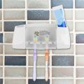 4 Toothbrush Holder Set Wall Mount Stand Home Bathroom Toilet Automatic Toothpaste Dispenser. 